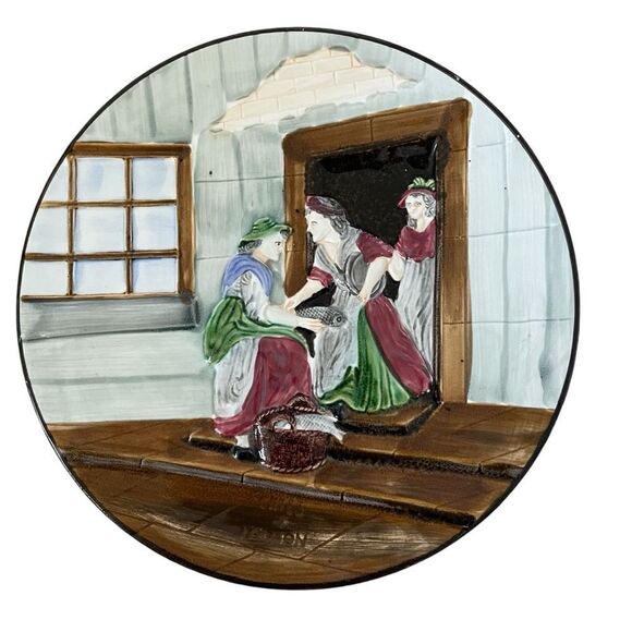 Antique Art Deco 1930s handpainted Majolica plate ‘Cries of London’ - Picture 1 of 7